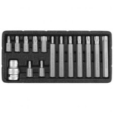 TORX készlet 15 részes, tamperproof (1/2 col/L=30 mm,  1/2 col/L=75 mm T20-T55)  YATOTORX KULCSOK