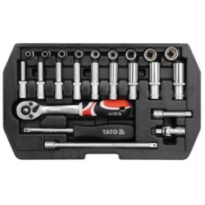 Yato dugókulcs készlet, 1/4", 23 darabos, CrVDUGÓKULCSOK