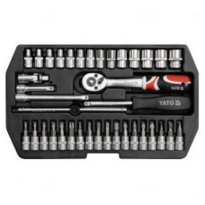 Yato dugókulcs készlet, 1/4", 38 darabos, CrVDUGÓKULCSOK
