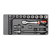 Dugókulcs készlet 22 részes, 3/8 col: 6-22 mm (fiókbetét) YATODUGÓKULCSOK