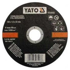 Vágókorong fémre 125x1,2x22 INOX YATO - www.parts-zone.hu Vágókorong fémre 125x1,2x22 INOX YATO