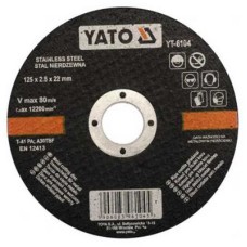 Yato Flexkorong, vágókorong, rozsdamentes acélhoz 125x2,5x22mm - www.parts-zone.hu Yato Flexkorong, vágókorong, rozsdamentes acélhoz 125x2,5x22mm