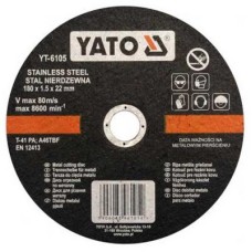 Yato Flexkorong, vágókorong, fémhez Inox 180x1,5x22mm - www.parts-zone.hu Yato Flexkorong, vágókorong, fémhez Inox 180x1,5x22mm